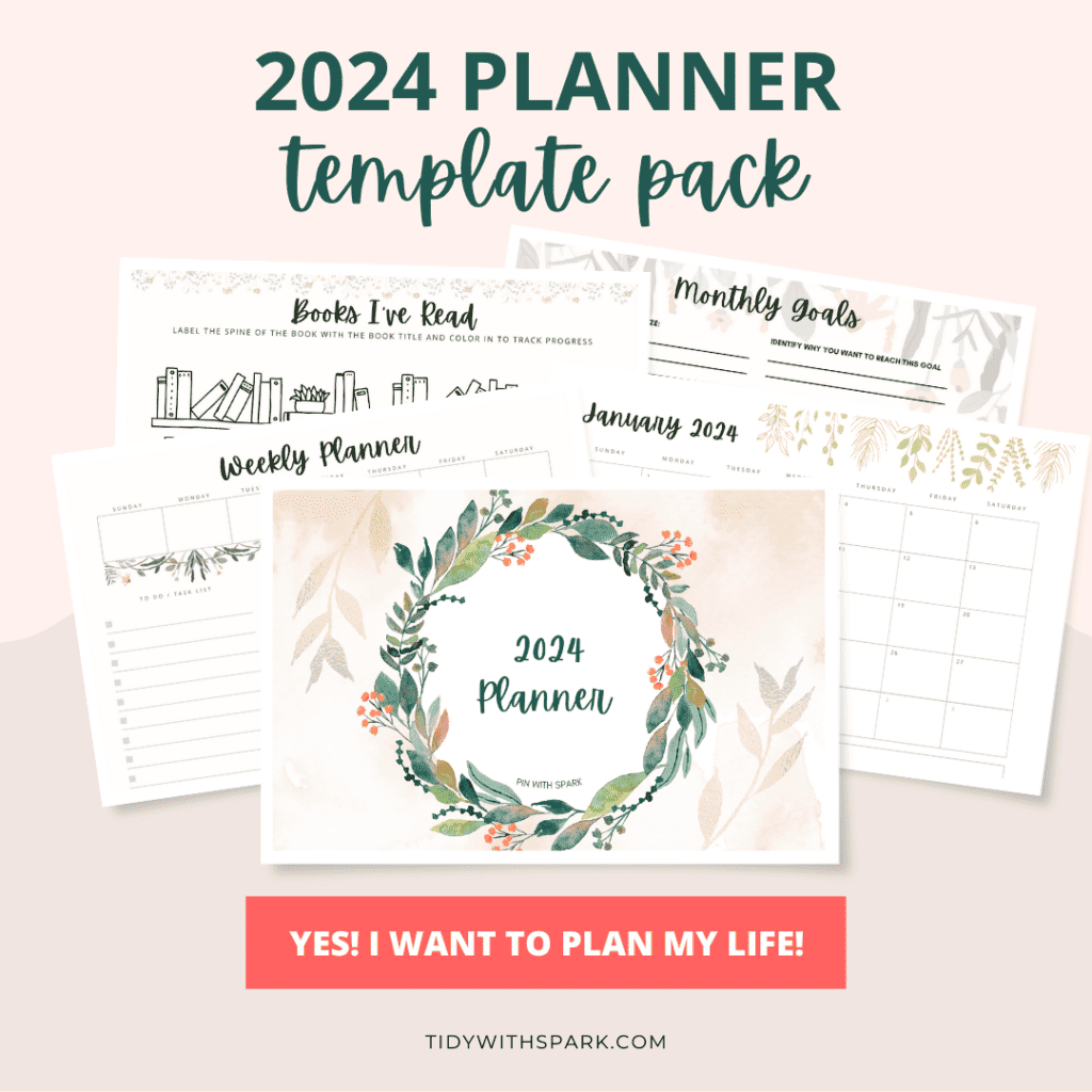 mock up for 2024 Planner template pack